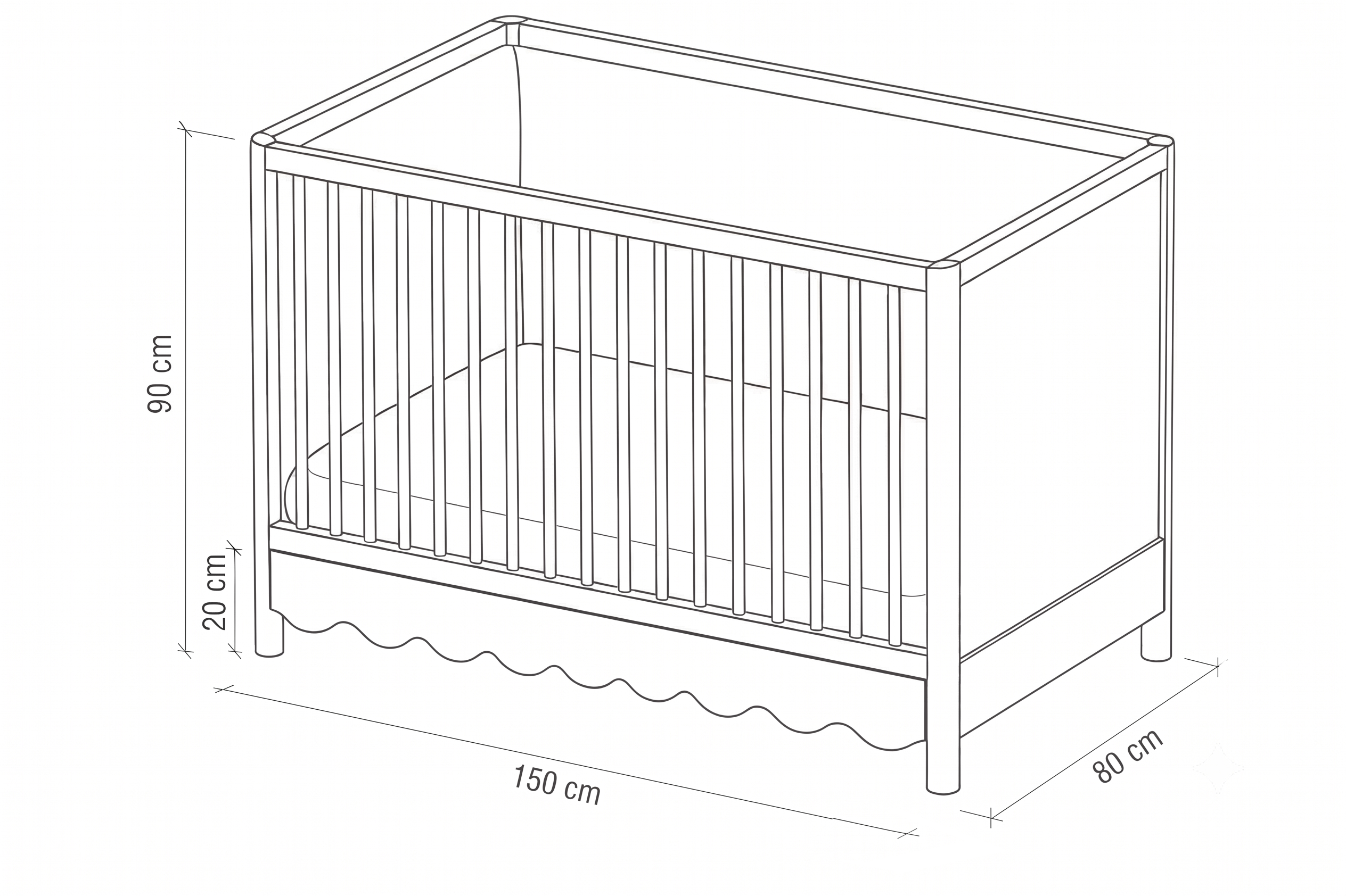 Cloudline Crib Natural Meşe