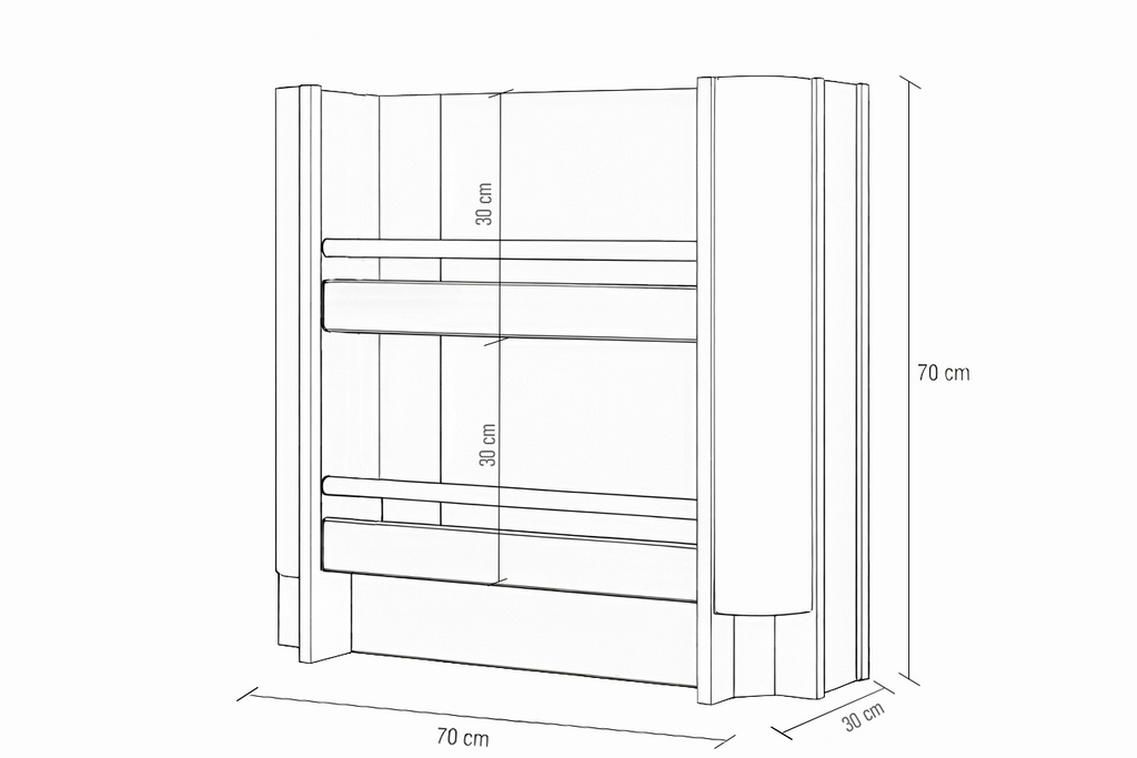 Mono Bookshelf Koyu Meşe